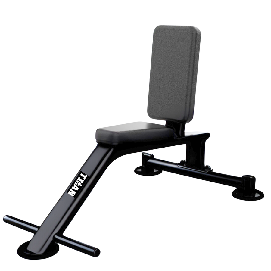 Banco upright TITAN Fitness en 90 grados con apoyapiés