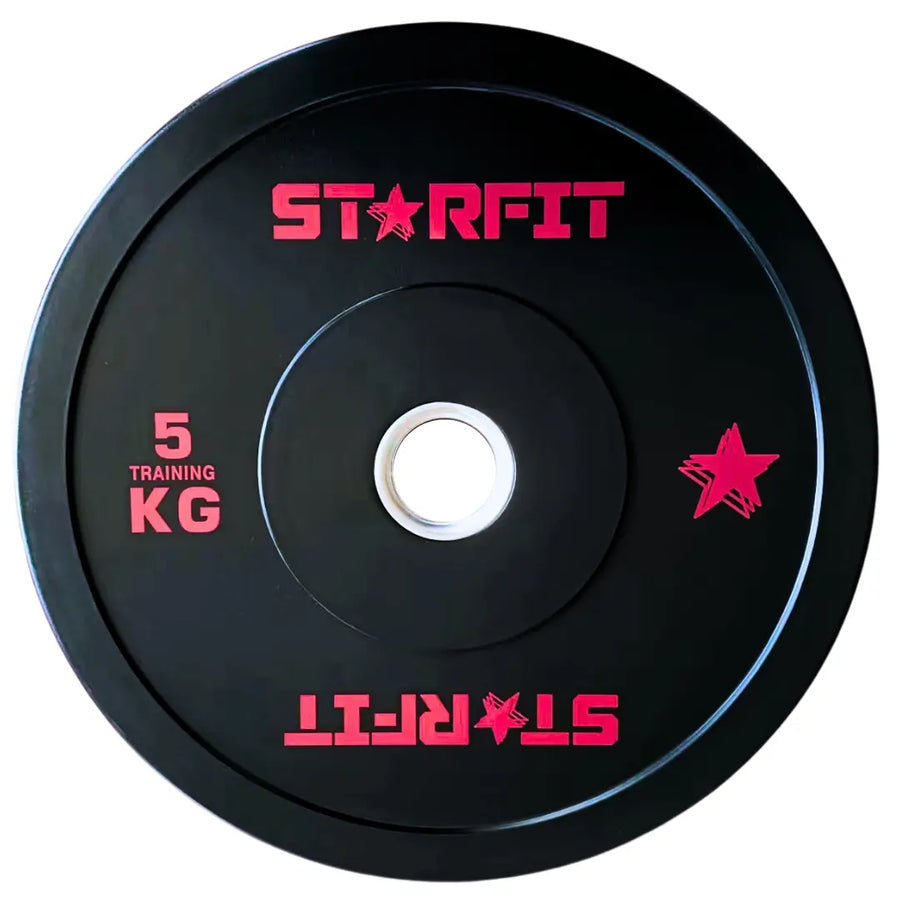 Par de discos bumper training de 5 kg en caucho de alta densidad