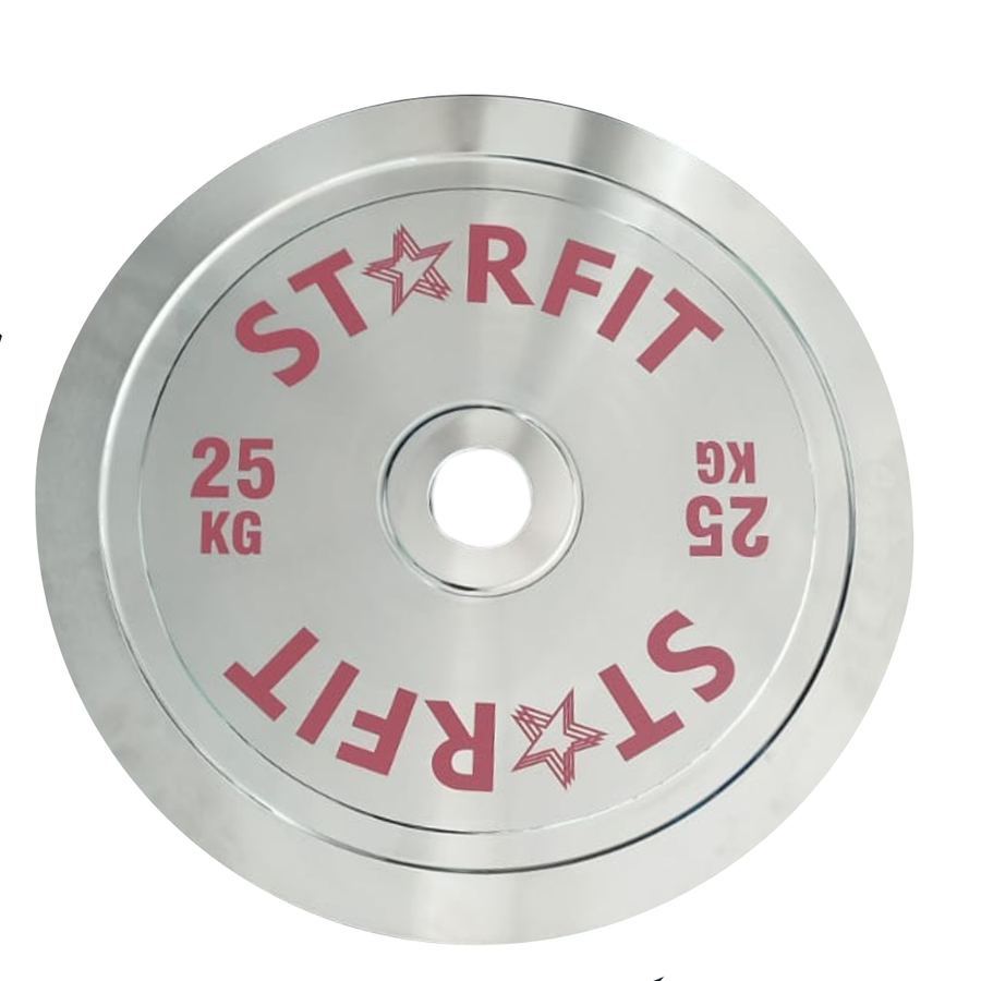 Par de discos calibrados de powerlifting de 25 kg en metal cromado