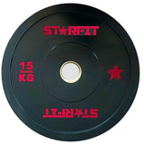 Par de discos bumper training de 15 kg en caucho de alta densidad