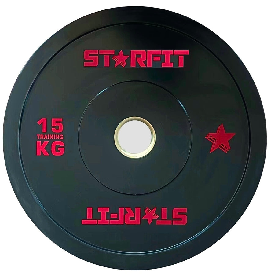 Par de discos bumper training de 15 kg en caucho de alta densidad