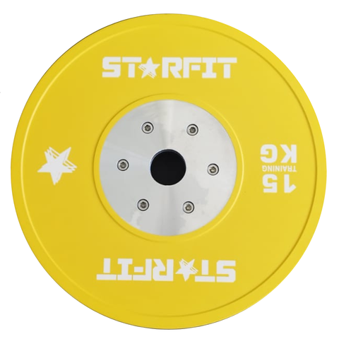 Par de discos bumper de competición de 15 kg diseñados para no rebotar