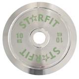 Par de discos calibrados de powerlifting de 10 kg en metal cromado