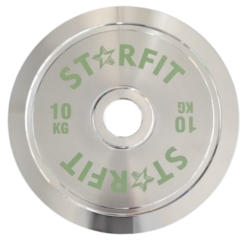 Par de discos calibrados de powerlifting de 10 kg en metal cromado