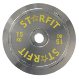 Par de discos calibrados de powerlifting de 15 kg en metal cromado