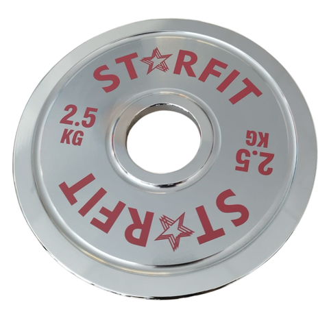 Par de discos calibrados de powerlifting de 2,5 kg en metal cromado