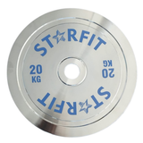 Par de discos calibrados de powerlifting de 20 kg en metal cromado