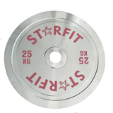 Par de discos calibrados de powerlifting de 25 kg en metal cromado