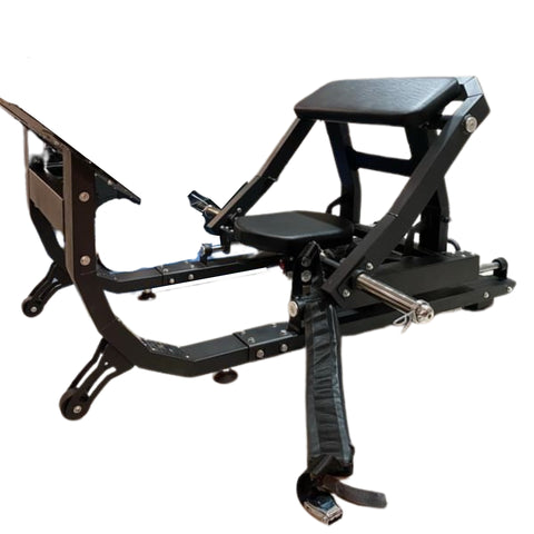 Máquina de hip thrust con carga de discos y sistema de cinturón