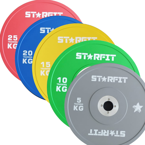 Set de 5 pares de discos bumper de competición de 5 a 25 kg
