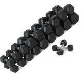 Set de 10 pares de mancuernas hexagonales de 2,5 a 25 kg