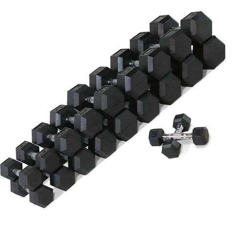 Set de 10 pares de mancuernas hexagonales de 2,5 a 25 kg