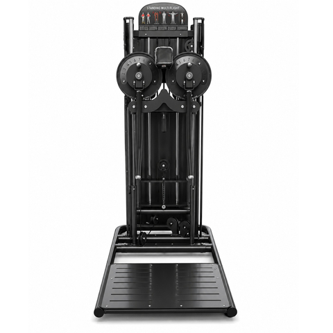 Standing Shoulder Starfit Pro con stack de peso de 85 kg