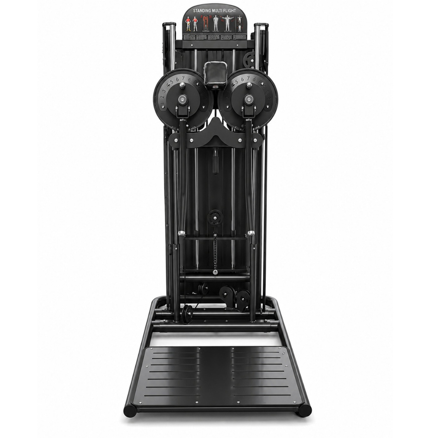 Standing Shoulder Starfit Pro con stack de peso de 85 kg