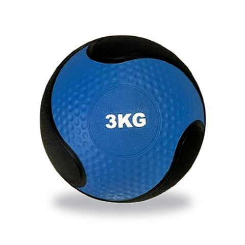 Balón medicinal de 3 kg de goma con superficie porosa para entrenamiento con bote