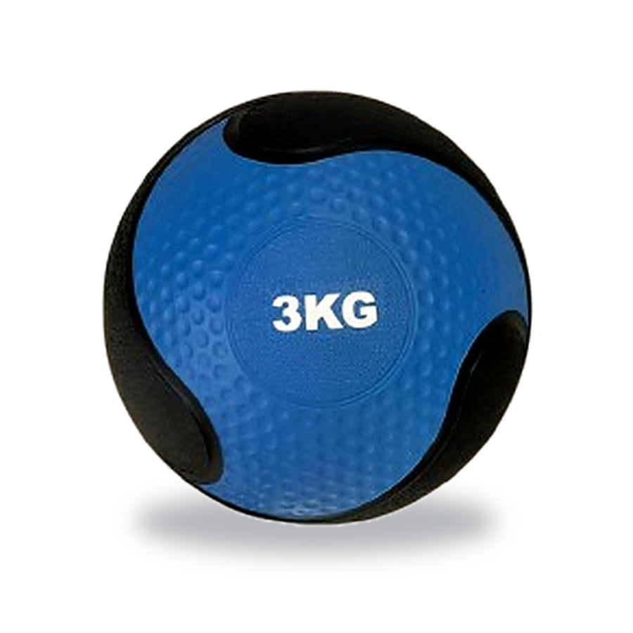 Balón medicinal de 3 kg de goma con superficie porosa para entrenamiento con bote